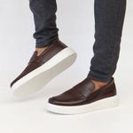5506 Sapato Slip On Masculino Milano Café