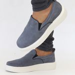 5511 Sapato Slip On Milano Camurça Azul Claro