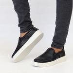 5514 Sapato Masculino Em Couro Slip On Milano Preto