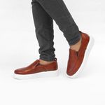 5514 Sapato Masculino Em Couro Slip On Milano Castor
