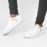 5512 Sapato Masculino Casual Milano Comfot Branco Castor