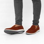 Sapato Masculino Elite Couro Premium Camurça Castor