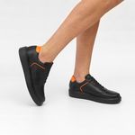 5512 Sapato Masculino Casual Milano Comfot Preto Laranja
