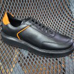 5512 Sapato Masculino Casual Milano Comfot Preto Laranja