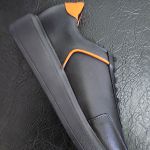 5512 Sapato Masculino Casual Milano Comfot Preto Laranja