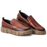 Slip On Masculino De Couro Bangkok Castor