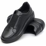 Sapato Masculino Milão All Black Em Couro
