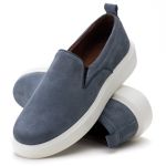 Sapato Slip On Milão Camurça Azul Claro