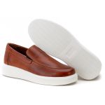 Slip On Masculino Em Couro Milão Castor