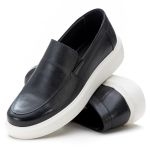 Slip On Masculino Em Couro Milão Preto