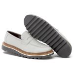 Sapato Masculino Loafer Tratorado Off White