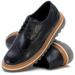 Sapato Masculino Tratorado Dubay Em Couro Preto