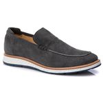 Loafer Elite Couro Premium Camurça Grafite