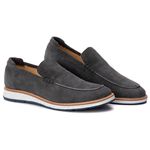 Loafer Elite Couro Premium Camurça Grafite