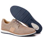 Sapato Loafer Elite Couro Premium Camurça Bege