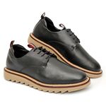 Sapato Masculino Derby Tratorado Preto Los Angeles