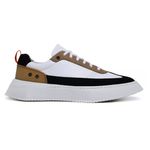 Tenis Masculino Branco Taupe Preto Sola Hollywood Gelo