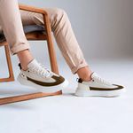 Tenis Masculino Fly Bege Nobuck Militar Selaria Bege Sola Hollywood Gelo