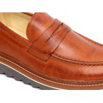 Sapato Masculino Loafer Tratorado Couro Roma Premium Liso Castor