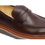 Sapato Masculino Loafer Tratorado Couro Roma Premium Liso Cafe