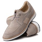 Sapato Loafer Elite Couro Premium Camurça Bege