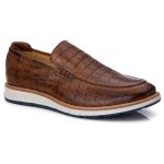 Loafer Elite Couro Premium Croco Castor 