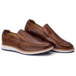 Loafer Elite Couro Premium Croco Castor 