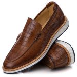 Loafer Elite Couro Premium Croco Castor 