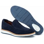 Loafer Elite Couro Premium Camurça Marinho