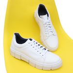 Tenis Masculino De Couro Bangkok Branco