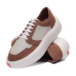 Tenis Masculino Confort Offwhite-Castor Hongkong Branco