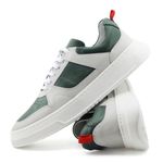 Tenis Masculino Confort OffWhite Fly Verde Rio Gelo