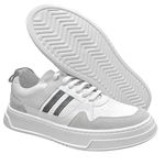 Tenis Masculino Confort Branco Camurca Areia Confort Offwhite Fly Preto Rio Gelo