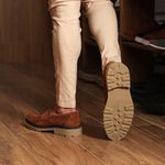 Sapato Masculino Casual Camurça-Confort Viena Castor-preto