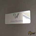 Placa Sinalização Acrílico Espelhado