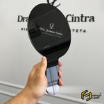 Espelho de Mão Oval Acrílico Cores Básicas