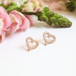BRINCO CORAÇÃO CRAVEJADO - FOLHEADO A OURO 18K