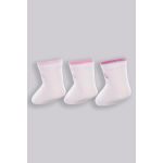 KIT C/3 MEIA LUPO 2165 BRANCO/ROSA