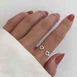 ANEL REGULÁVEL DOIS CORAÇÕES PRATA 925