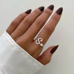 ANEL LETRA S REGULÁVEL ZIRCÔNIA CRISTAL PRATA 925