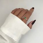 ANEL SOLITÁRIO ZIRCÔNIA VERDE PRATA 925