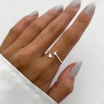 ANEL REGULÁVEL LETRA L LISO PRATA 925