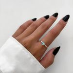 ANEL SOLITÁRIO ZIRCÔNIA AZUL CLARO PRATA 925