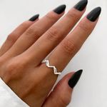 ANEL ZIG ZAG ZIRCÔNIA CRISTAL DETALHES BOLINHAS PRATA 925