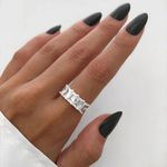 ANEL QUADRADO ZIRCÔNIA CRISTAL PRATA 925