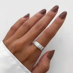 ANEL 3 FIOS ZIRCÔNIA CRISTAL AO MEIO PRATA 925