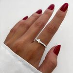 ANEL ZIRCÔNIA CRISTAL LETRA A PRATA 925