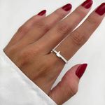 ANEL ZIRCÔNIA CRISTAL LETRA L PRATA 925