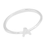 ANEL LISO LETRA A PRATA 925