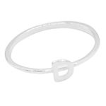 ANEL LISO LETRA D PRATA 925